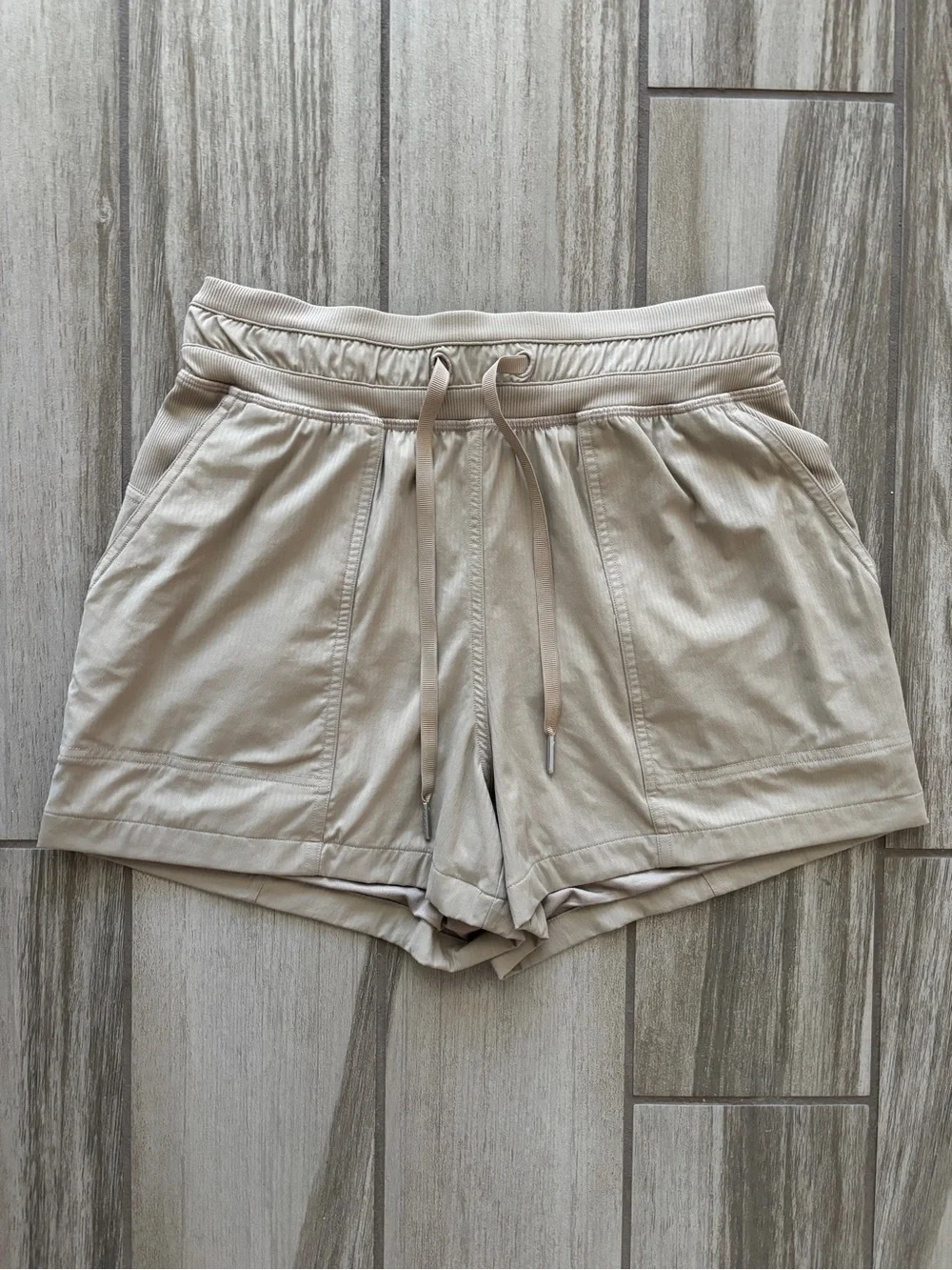 lululemon athletica Beige Drawstring Athletic Shorts